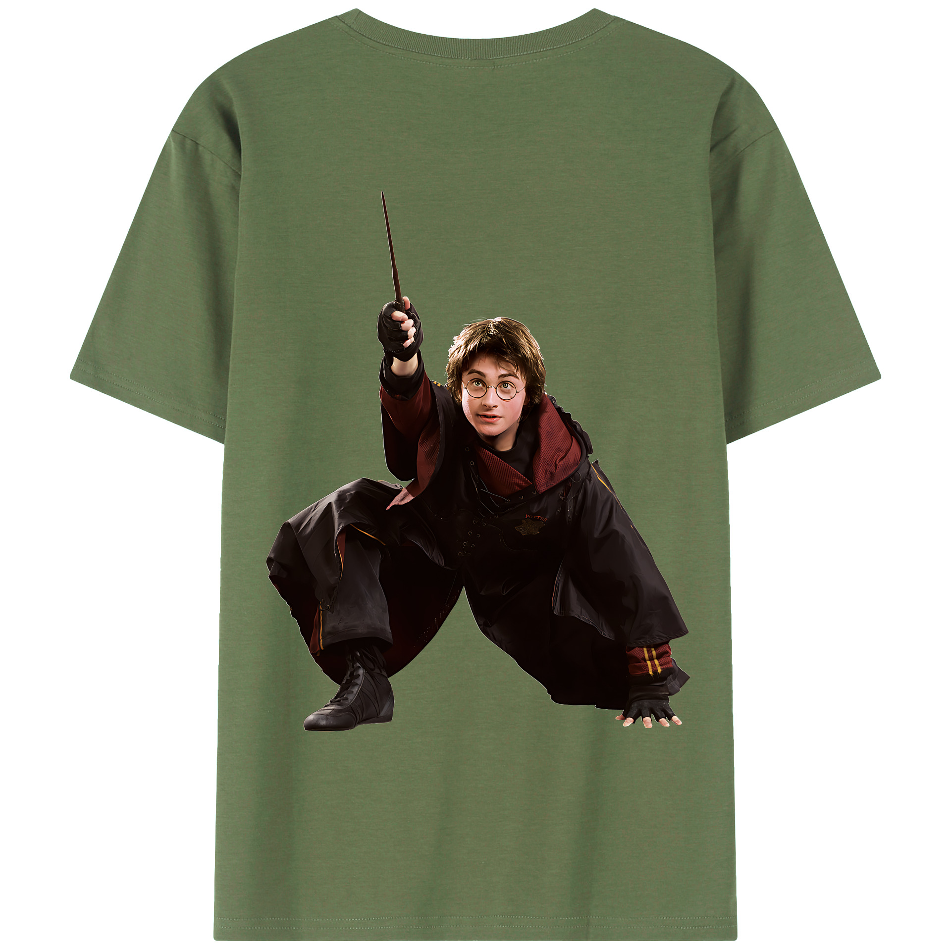 （画像用） Harry Potter ハリー・ポッターシリーズ 綿100％ メンズ半袖Tシャツ（バックプリント） 通気性